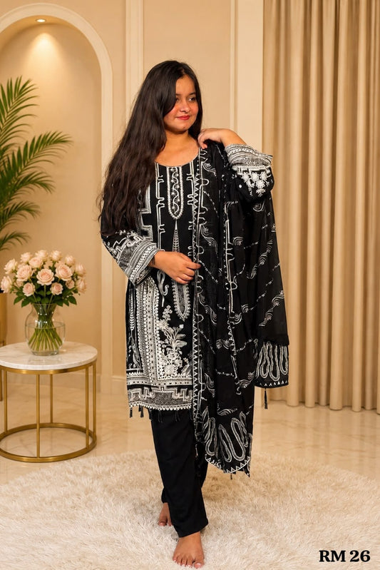 Pakistani Embroidered Fox Georgette Redymade Suits RM 26