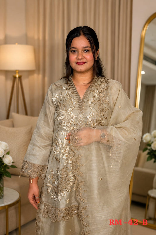 Pakistani Embroided Organza  Readymade Suit RM 42-B