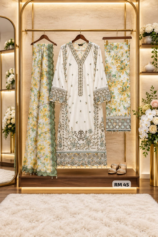Al Amra Cambric Embroidered Ready-to-Wear Suit  RM 45