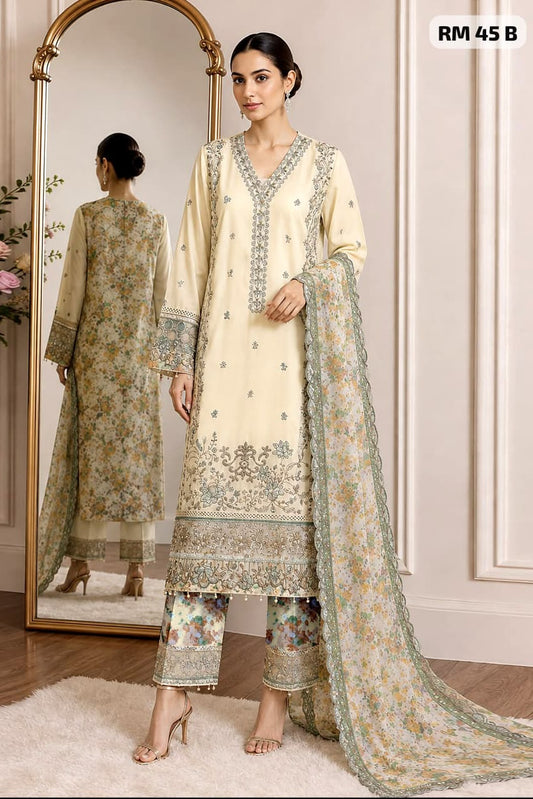Al Amra Cambric Embroidered Ready-to-Wear Suit RM 45 B