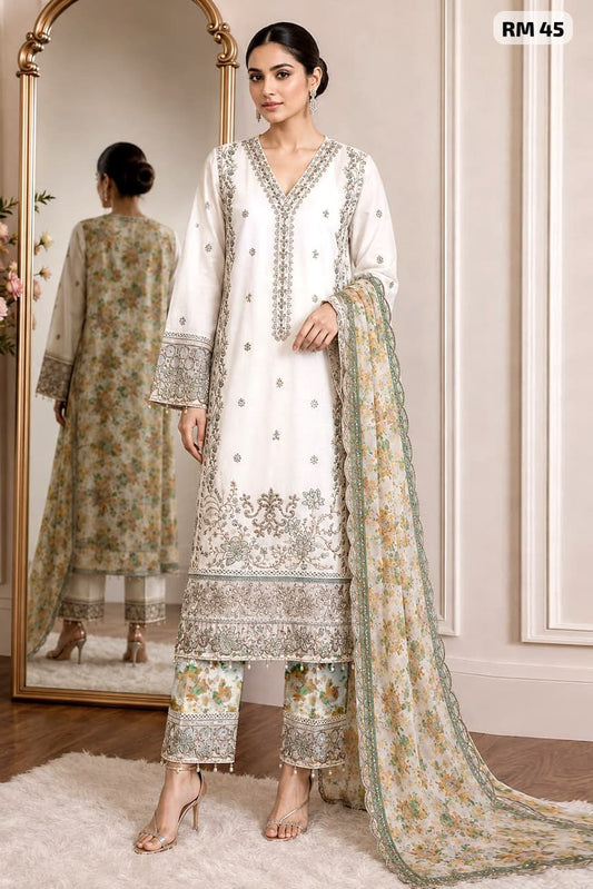 Al Amra Cambric Embroidered Ready-to-Wear Suit  RM 45